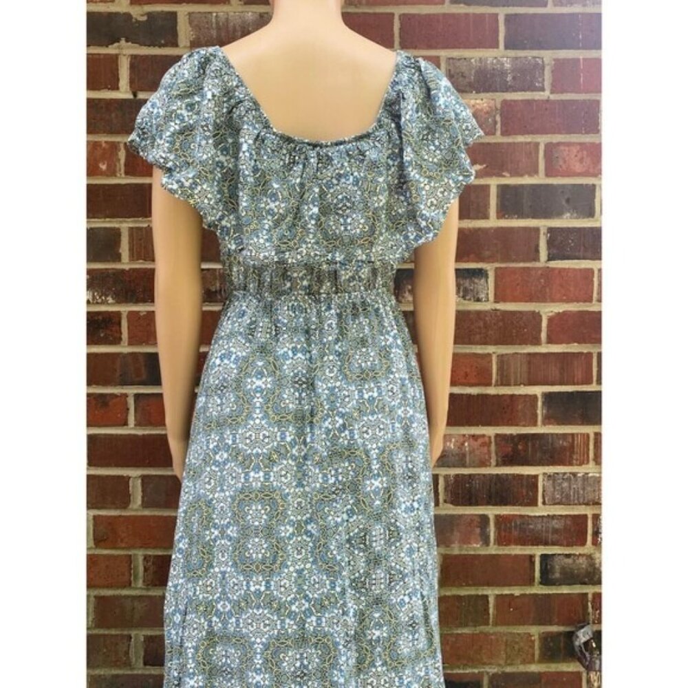 Mi Ami Women’s Maxi Flowered Dress Size Small Sleeveless Wide Collar Pullover - Picture 16 of 16